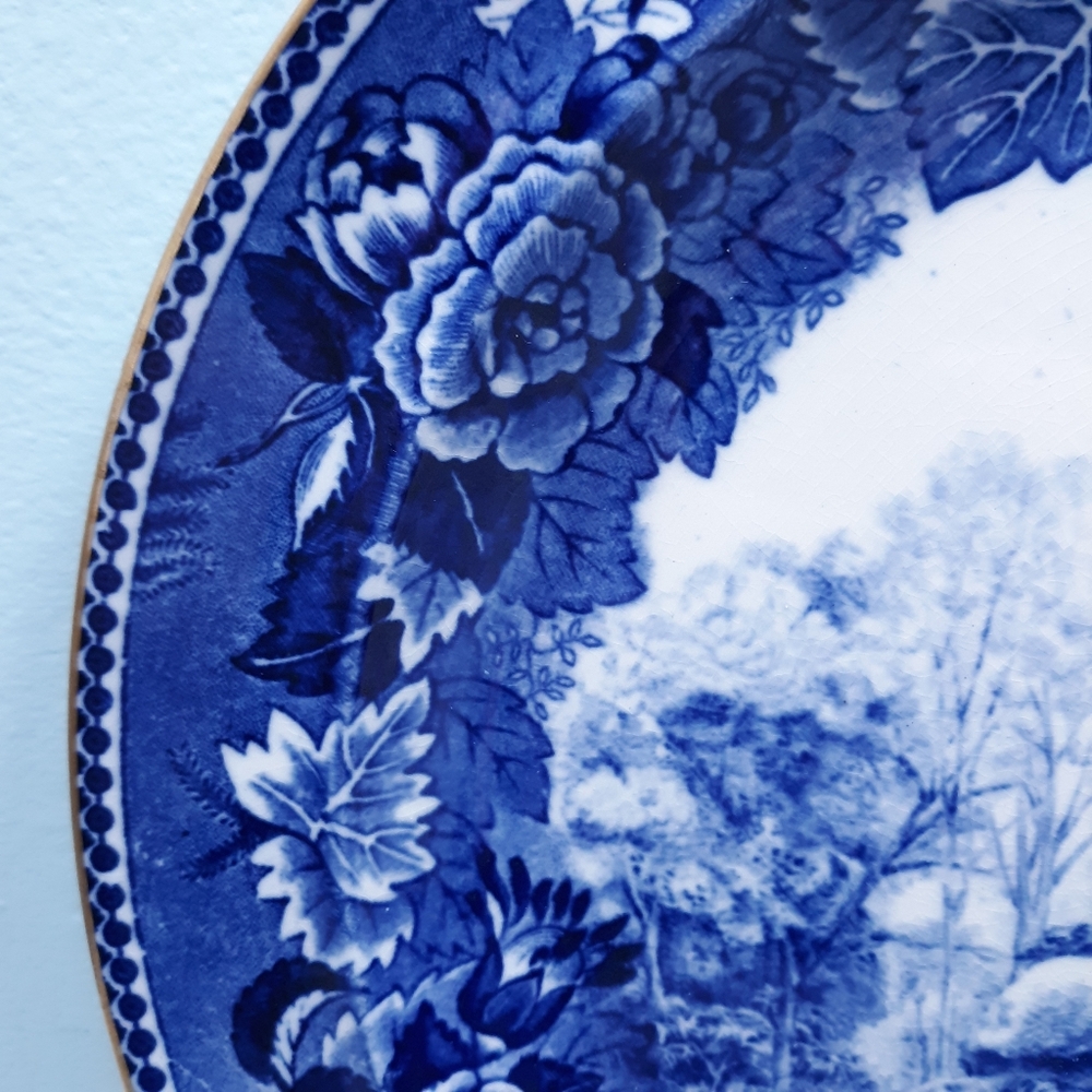 Wedgwood Blue Flow Revolutionary War Transferware Plate John Parker Lexington - Picture 11 of 11